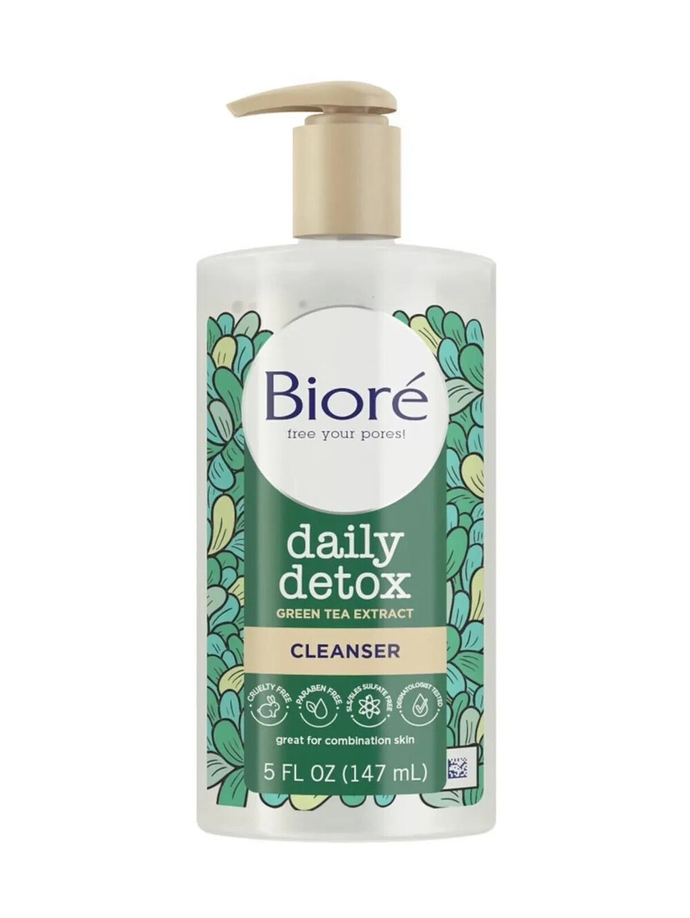 New Biore Cleanser Daily Detox w/Green Tea Extract 5 oz